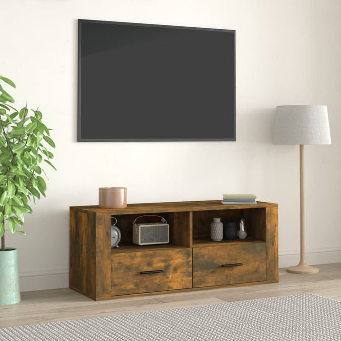 Comodă TV, stejar fumuriu, 100x35x40 cm, lemn prelucrat - WALTI WALTI