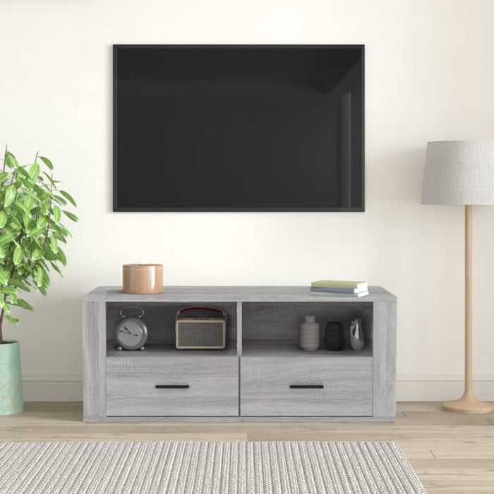 Comodă TV, gri sonoma, 100x35x40 cm, lemn prelucrat - WALTI WALTI