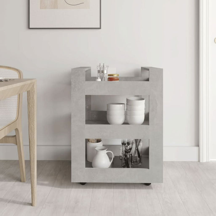 Cărucior de bucătărie gri beton 60x45x80 cm lemn prelucrat - WALTI WALTI