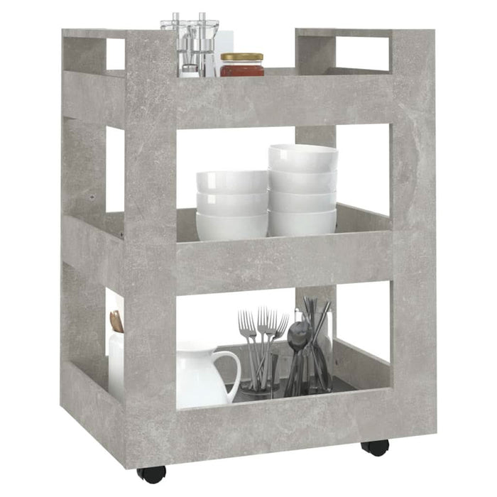 Cărucior de bucătărie gri beton 60x45x80 cm lemn prelucrat - WALTI WALTI
