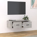 Dulap TV suspendat, gri beton, 80x36x25 cm, lemn compozit - WALTI WALTI