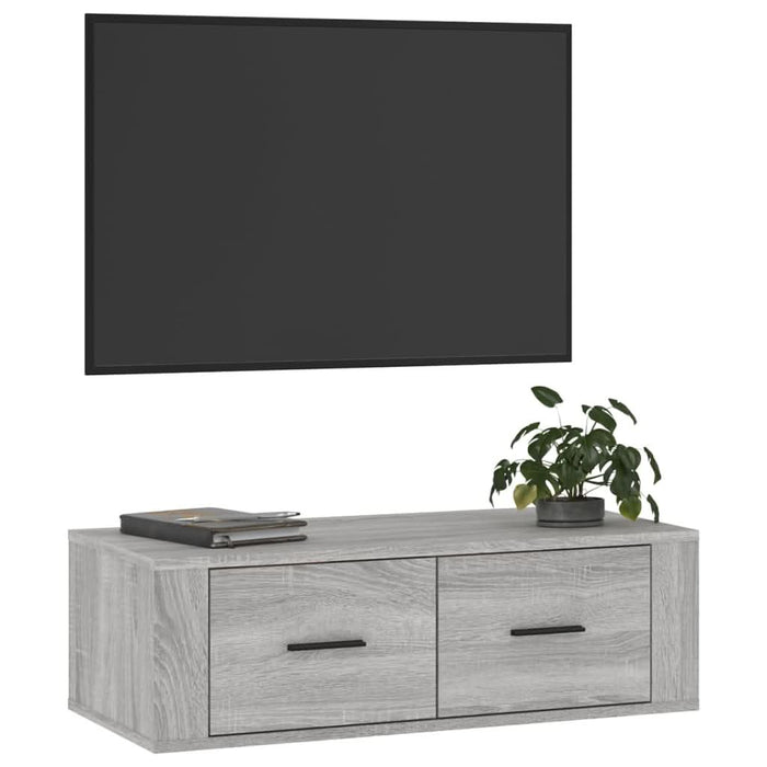 Dulap TV suspendat, gri sonoma, 80x36x25 cm, lemn prelucrat - WALTI WALTI
