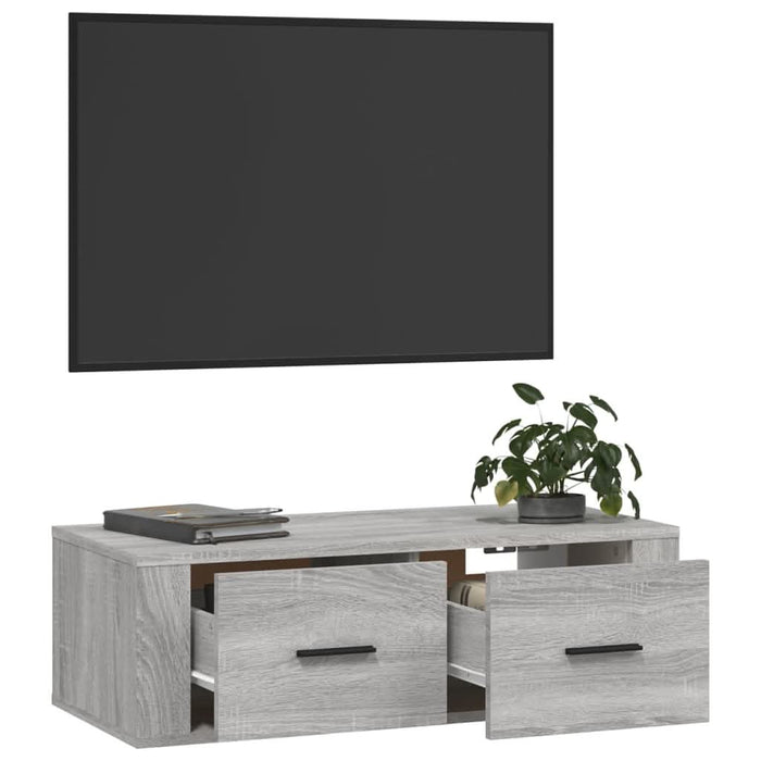 Dulap TV suspendat, gri sonoma, 80x36x25 cm, lemn prelucrat - WALTI WALTI