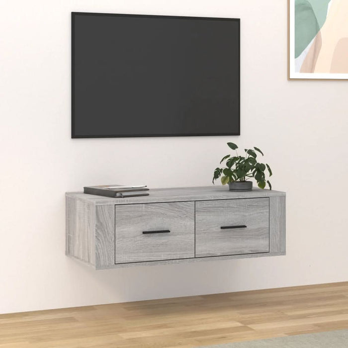 Dulap TV suspendat, gri sonoma, 80x36x25 cm, lemn prelucrat - WALTI WALTI