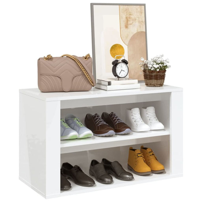 Suport pantofi, alb extralucios, 75x35x45 cm, lemn prelucrat - WALTI WALTI