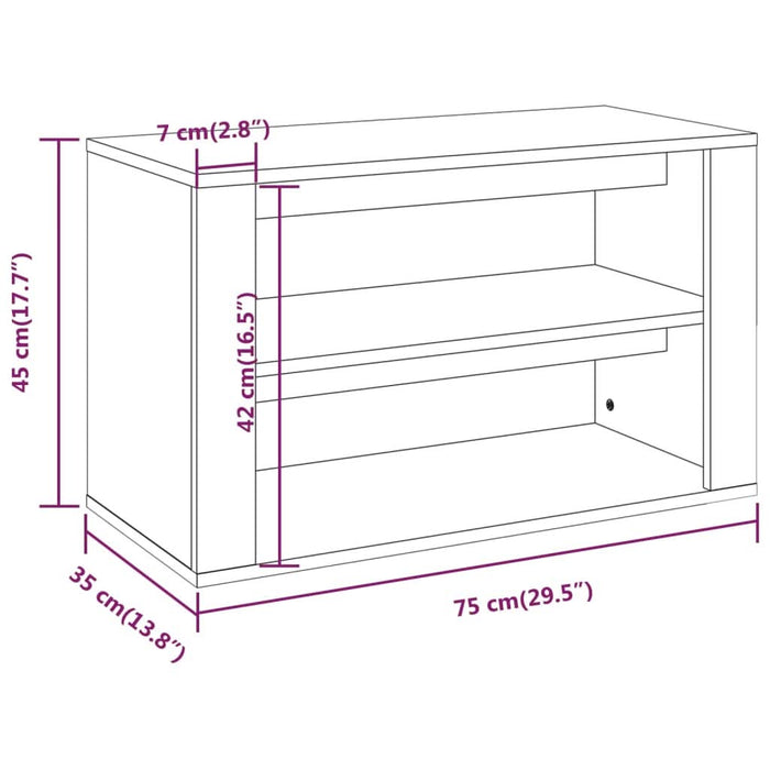 Suport pantofi, alb extralucios, 75x35x45 cm, lemn prelucrat - WALTI WALTI