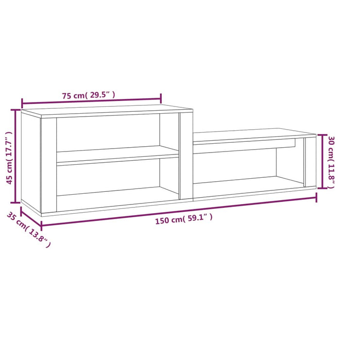 Pantofar, negru, 150x35x45 cm, lemn prelucrat - WALTI WALTI