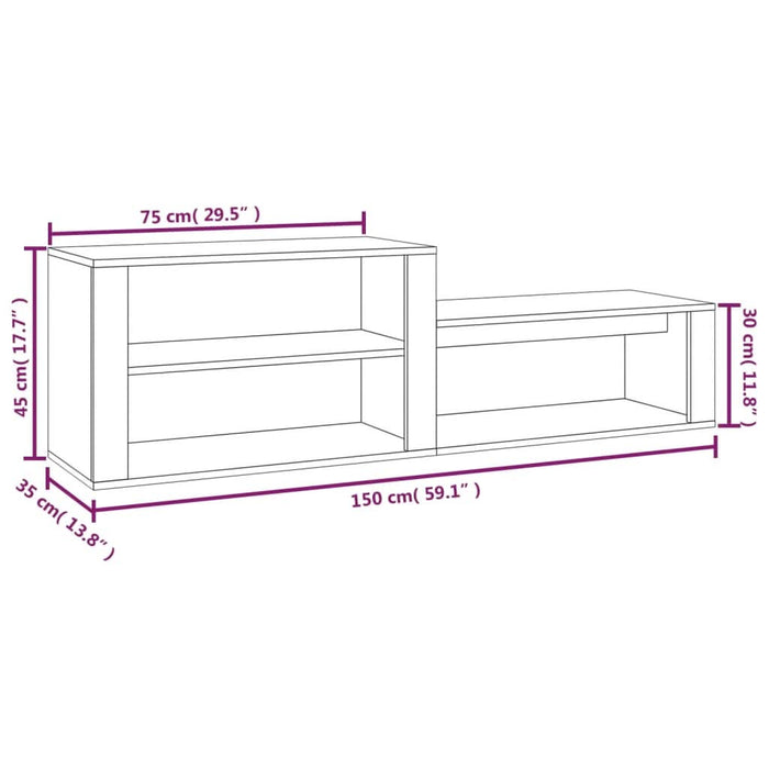 Pantofar, gri beton, 150x35x45 cm, lemn prelucrat - WALTI WALTI