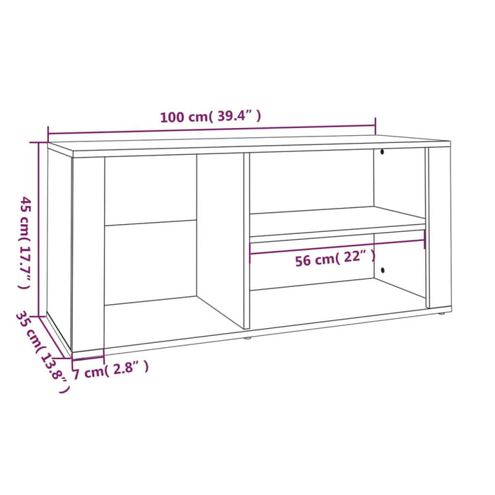 Pantofar, gri beton, 100x35x45 cm, lemn prelucrat - WALTI WALTI