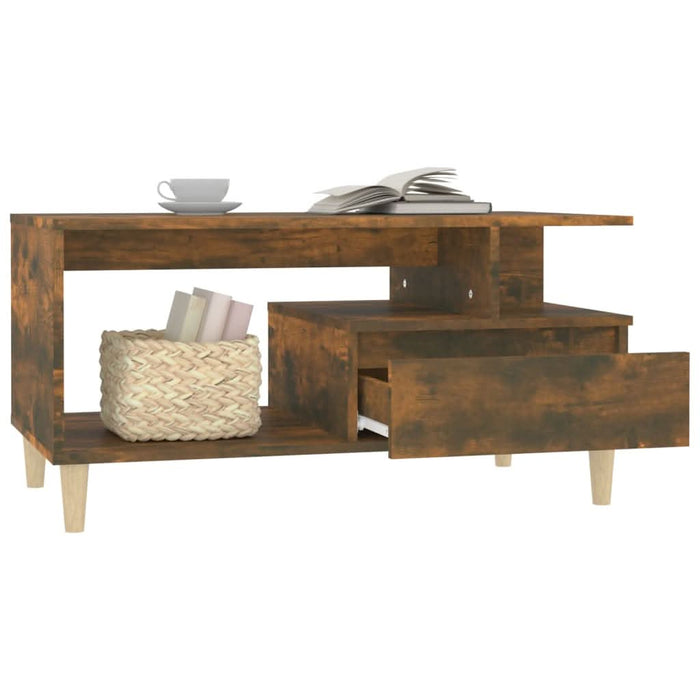 Măsuță de cafea, stejar fumuriu, 90x49x45 cm, lemn prelucrat - WALTI WALTI