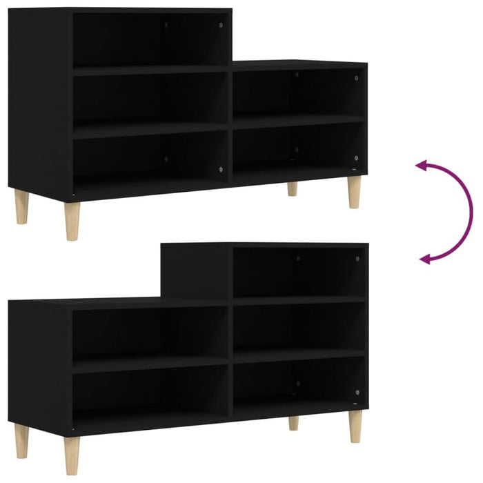 Pantofar, negru, 102x36x60 cm, lemn compozit - WALTI WALTI