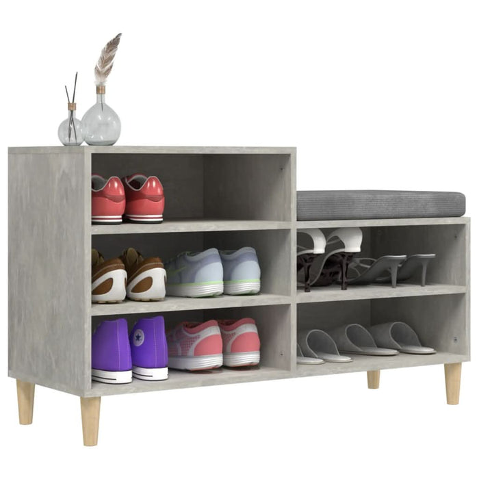 Pantofar, gri beton, 102x36x60 cm, lemn prelucrat - WALTI WALTI