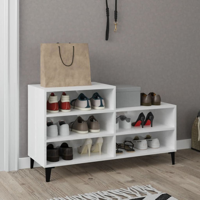 Pantofar, alb extralucios, 102x36x60 cm, lemn compozit - WALTI WALTI
