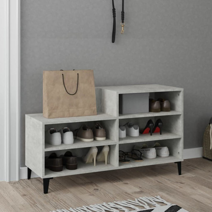 Pantofar, gri beton, 102x36x60 cm, lemn prelucrat - WALTI WALTI