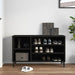 Pantofar, negru, 102x36x60 cm, lemn compozit - WALTI WALTI