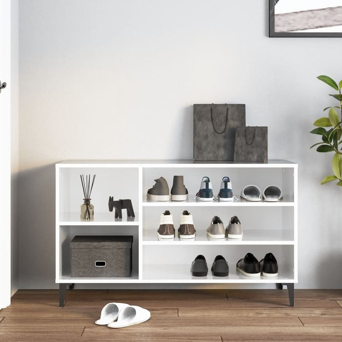 Pantofar, alb extralucios, 102x36x60 cm, lemn compozit - WALTI WALTI
