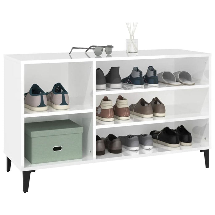 Pantofar, alb extralucios, 102x36x60 cm, lemn compozit - WALTI WALTI