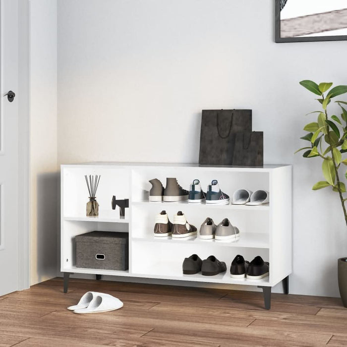 Pantofar, alb extralucios, 102x36x60 cm, lemn compozit - WALTI WALTI