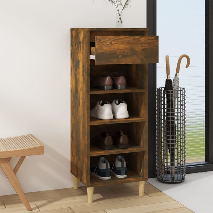 Pantofar, stejar fumuriu, 40x36x105 cm, lemn compozit - WALTI WALTI