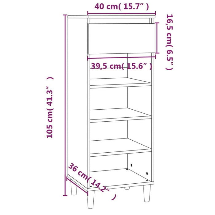 Pantofar, gri sonoma, 40x36x105 cm, lemn prelucrat - WALTI WALTI