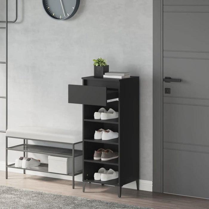 Pantofar, negru, 40x36x105 cm, lemn prelucrat - WALTI WALTI