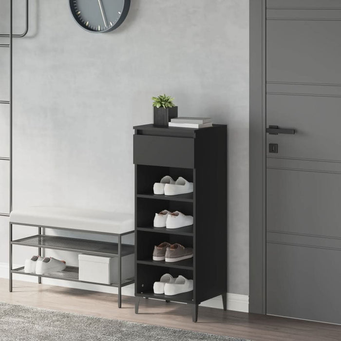 Pantofar, negru, 40x36x105 cm, lemn prelucrat - WALTI WALTI