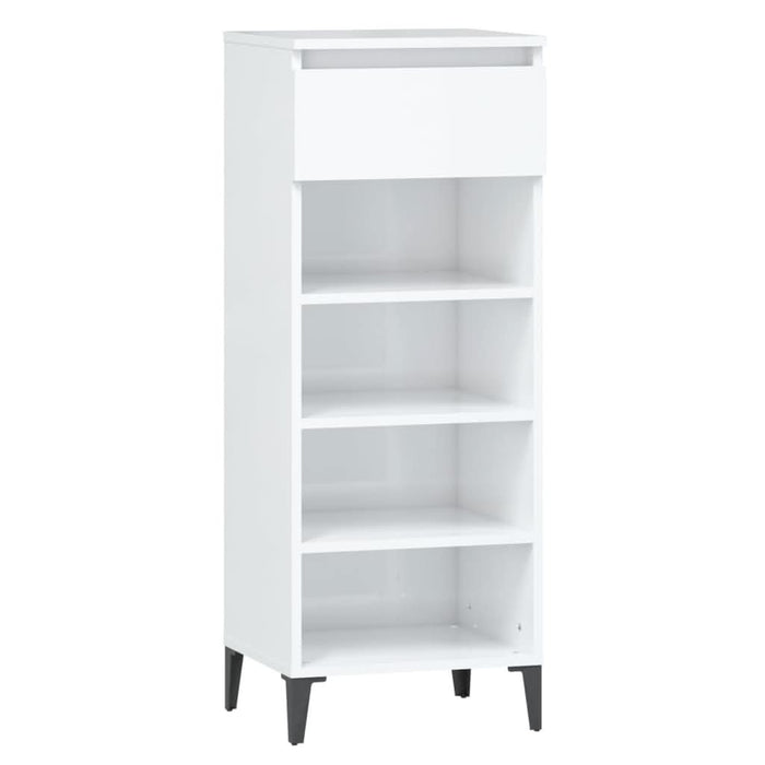 Pantofar, alb extralucios, 40x36x105 cm, lemn compozit - WALTI WALTI