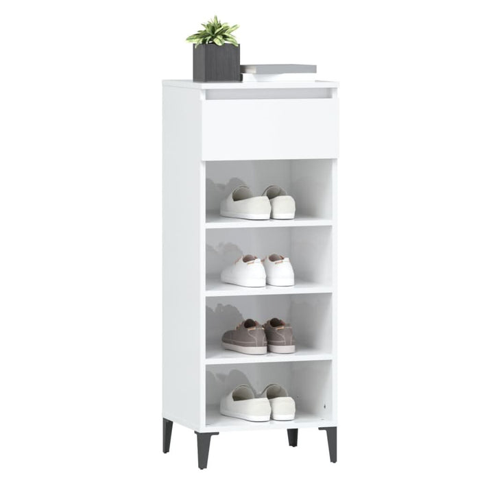 Pantofar, alb extralucios, 40x36x105 cm, lemn compozit - WALTI WALTI