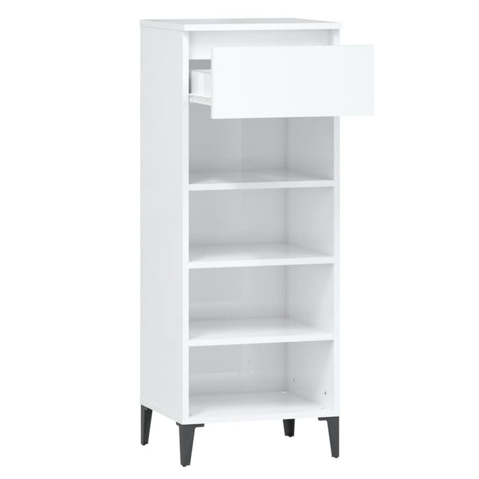 Pantofar, alb extralucios, 40x36x105 cm, lemn compozit - WALTI WALTI