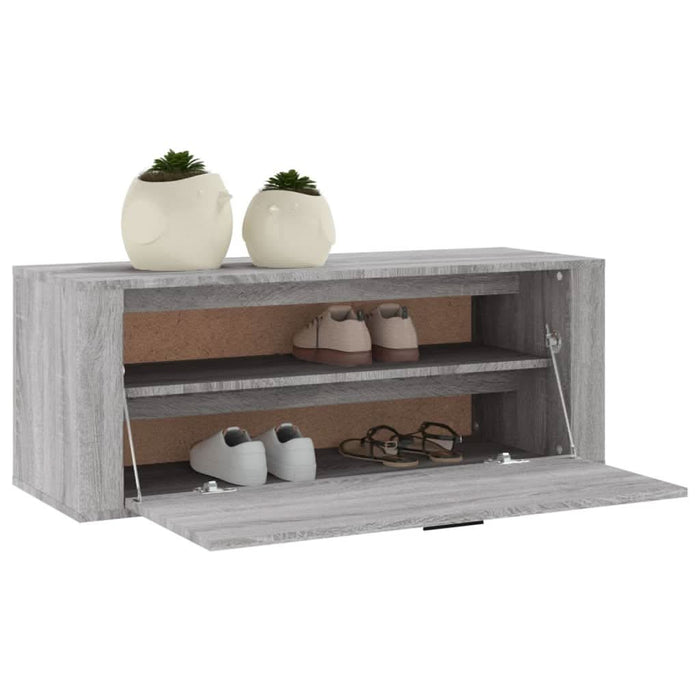 Pantofar de perete, gri sonoma, 100x35x38 cm, lemn prelucrat - WALTI WALTI