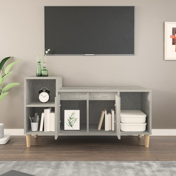 Comodă TV, gri beton, 100x35x55 cm, lemn prelucrat - WALTI WALTI
