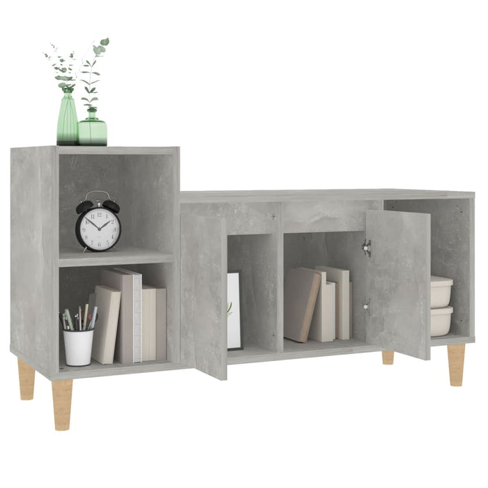 Comodă TV, gri beton, 100x35x55 cm, lemn prelucrat - WALTI WALTI