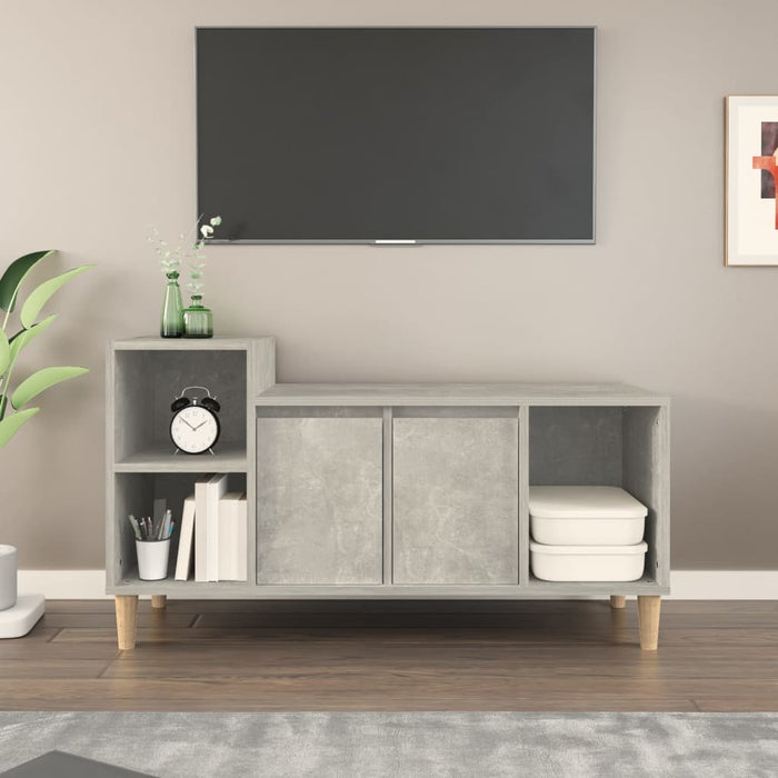 Comodă TV, gri beton, 100x35x55 cm, lemn prelucrat - WALTI WALTI