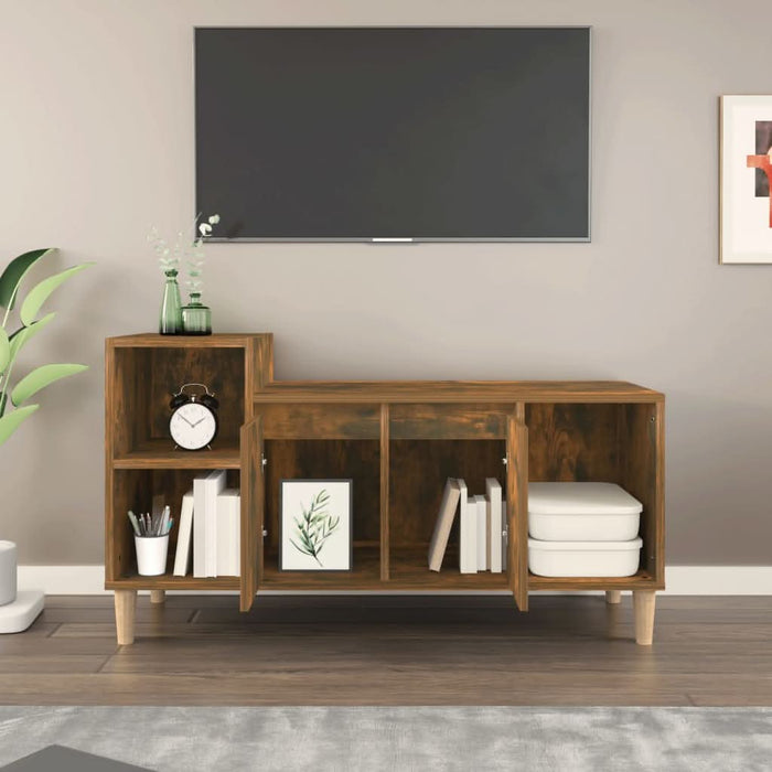 Comodă TV, stejar fumuriu, 100x35x55 cm, lemn prelucrat - WALTI WALTI