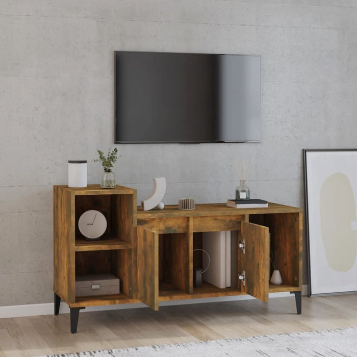 Comodă TV, stejar fumuriu, 100x35x55 cm, lemn prelucrat - WALTI WALTI