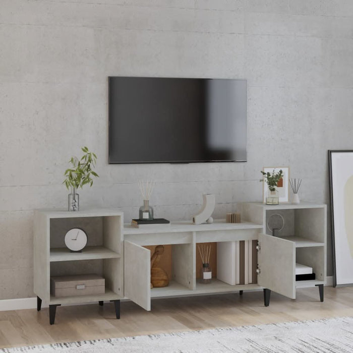 Comodă TV, gri beton, 160x35x55 cm, lemn prelucrat - WALTI WALTI