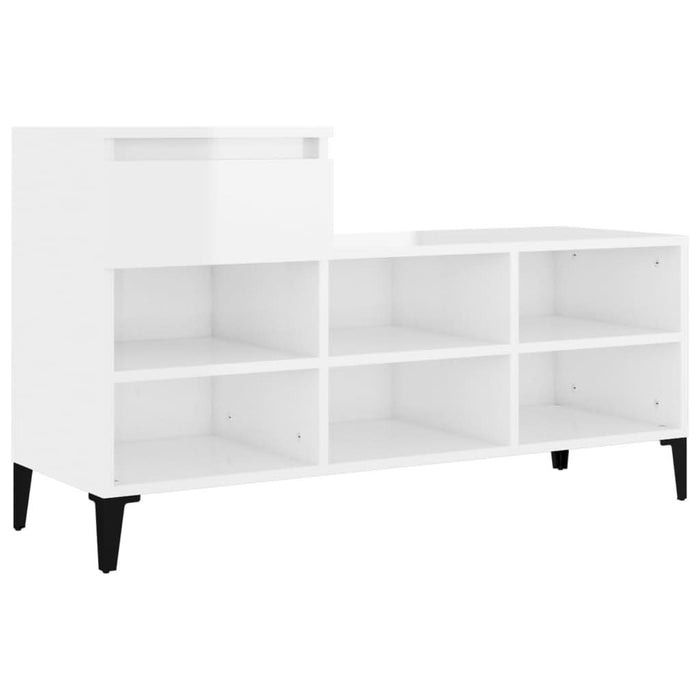 Pantofar, alb extralucios, 102x36x60 cm, lemn compozit - WALTI WALTI