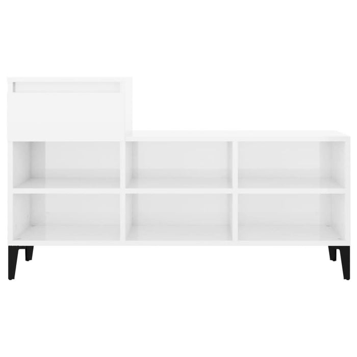 Pantofar, alb extralucios, 102x36x60 cm, lemn compozit - WALTI WALTI