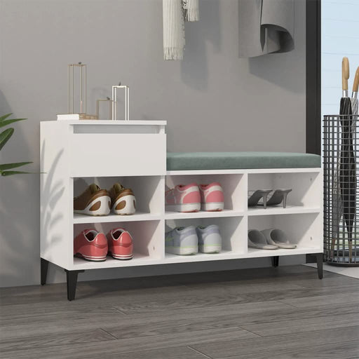 Pantofar, alb extralucios, 102x36x60 cm, lemn compozit - WALTI WALTI