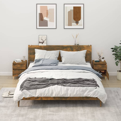 Noptiere, 2 buc., stejar fumuriu, 40x35x50 cm - WALTI WALTI