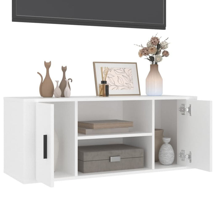 Comodă TV, alb, 100x35x40 cm, lemn prelucrat - WALTI WALTI
