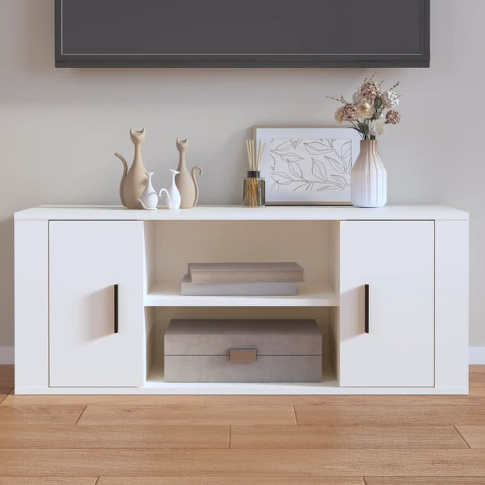 Comodă TV, alb, 100x35x40 cm, lemn prelucrat - WALTI WALTI