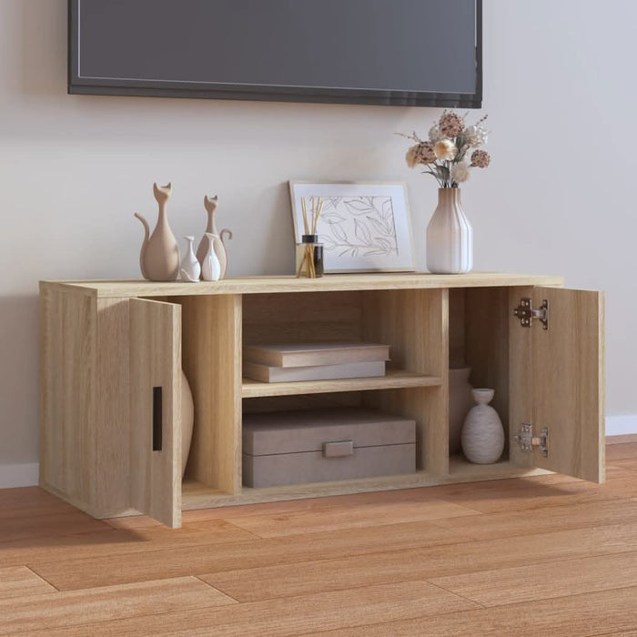 Comodă TV, stejar sonoma, 100x35x40 cm, lemn prelucrat - WALTI WALTI