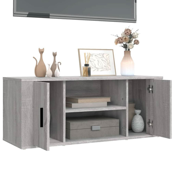 Comodă TV, gri sonoma, 100x35x40 cm, lemn prelucrat - WALTI WALTI