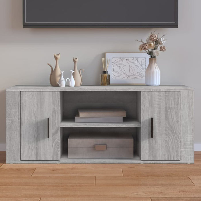 Comodă TV, gri sonoma, 100x35x40 cm, lemn prelucrat - WALTI WALTI