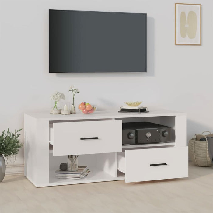 Comodă TV, alb, 100x35x40 cm, lemn prelucrat - WALTI WALTI