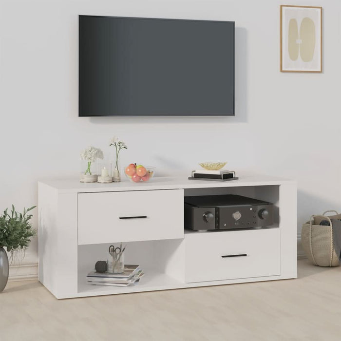 Comodă TV, alb, 100x35x40 cm, lemn prelucrat - WALTI WALTI