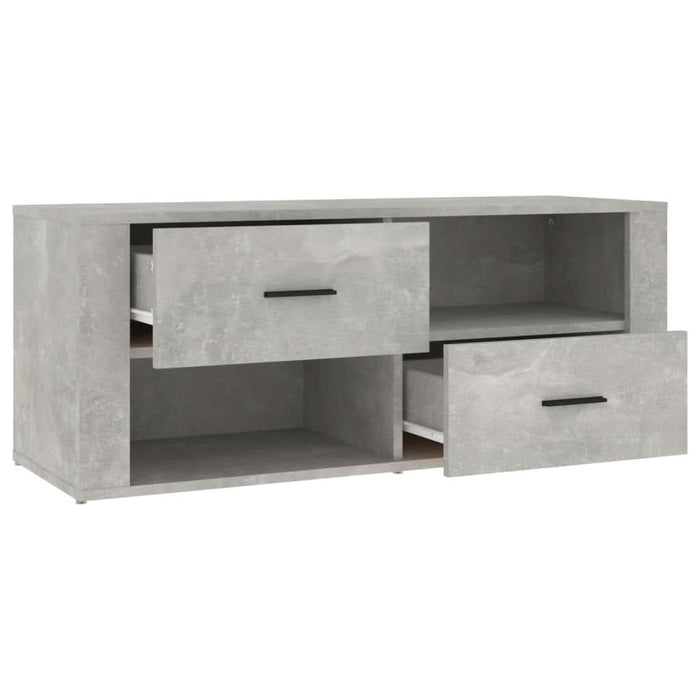 Comodă TV, gri beton, 100x35x40 cm, lemn prelucrat - WALTI WALTI