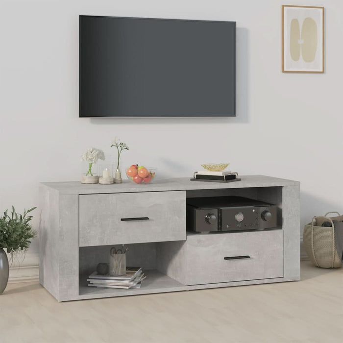 Comodă TV, gri beton, 100x35x40 cm, lemn prelucrat - WALTI WALTI