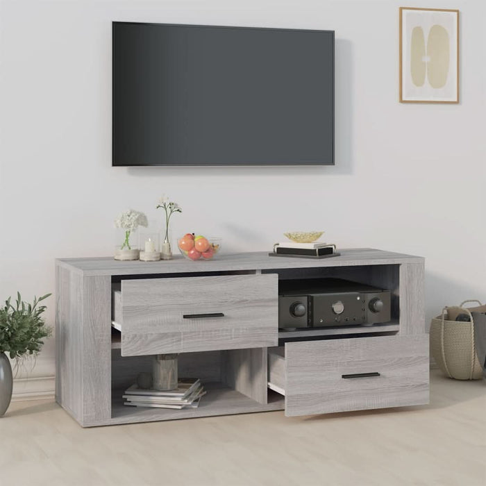 Comodă TV, gri sonoma, 100x35x40 cm, lemn prelucrat - WALTI WALTI